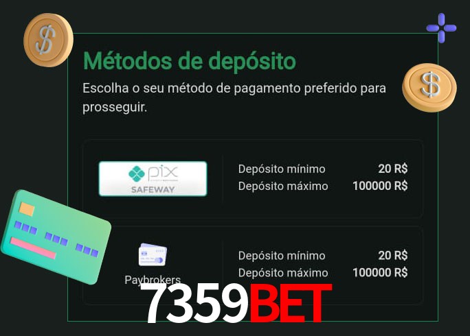 O cassino 7359bet oferece uma grande variedade de métodos de pagamento